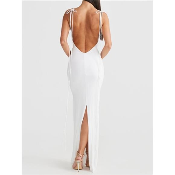 Backless Slit Sleeveless Bodycon Maxi Dress - Picture 8 of 16